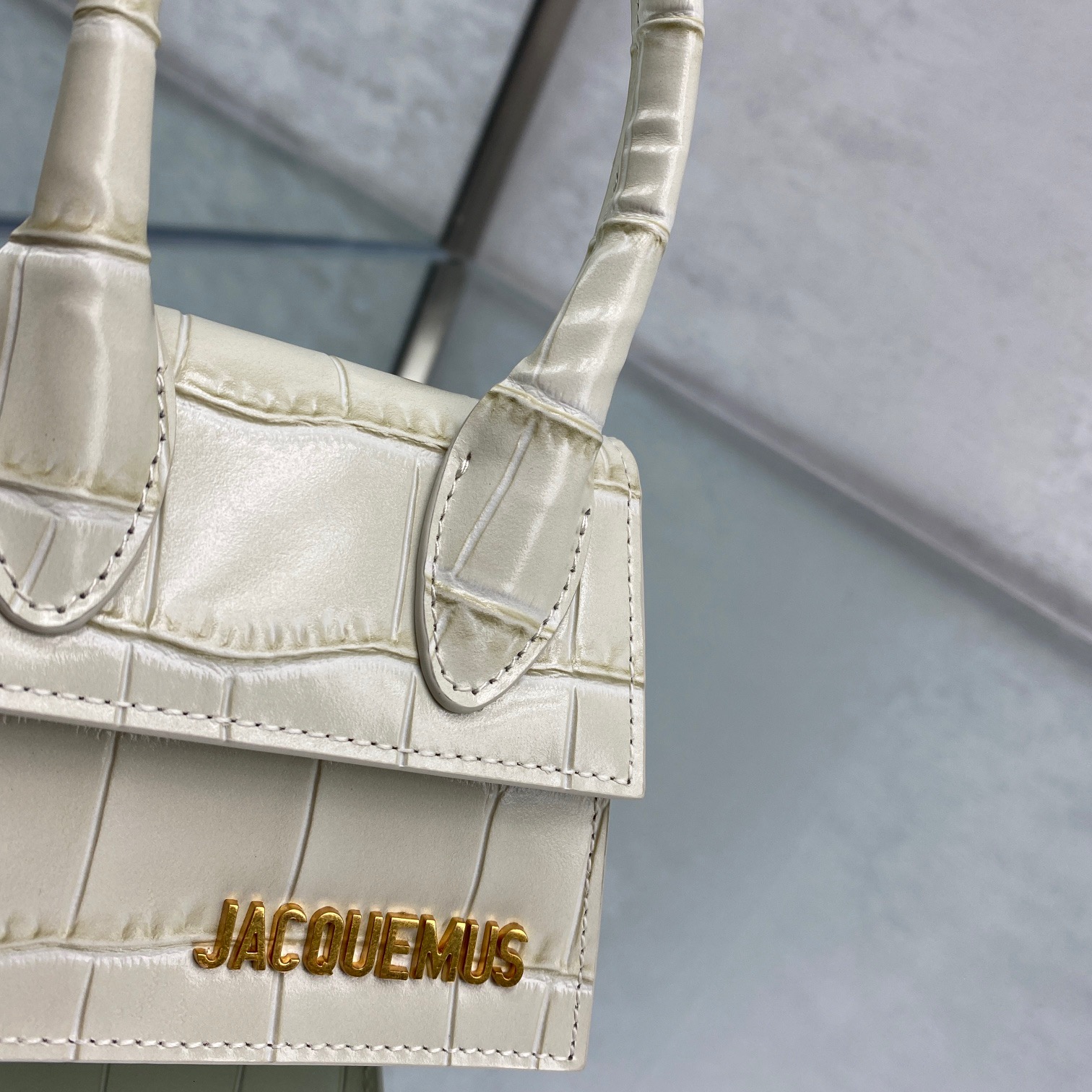 Jacquemus Le Chiquito Mini 12 Crocodile White Paristore
