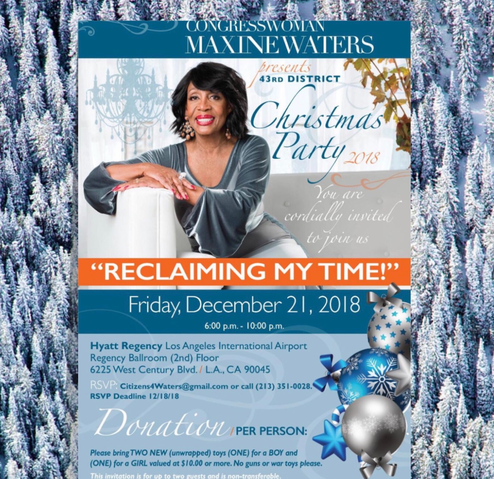 Congresswoman Waters Party