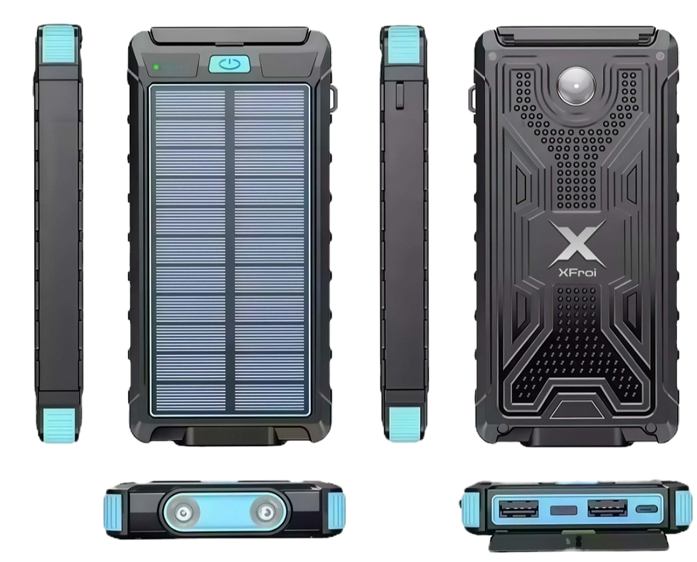 XFroi Solar Durable Waterproof Power Bank 10000mah