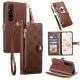 Miniatyrbilde: DF-09 Zipper Heart Buckle Wallet Leather Phone Case for Sony Xperia 1 V