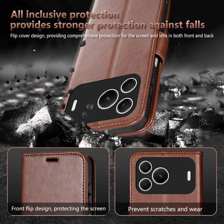 Miniatyrbilde: Texture Wallet Stand Leather Phone Case for Huawei