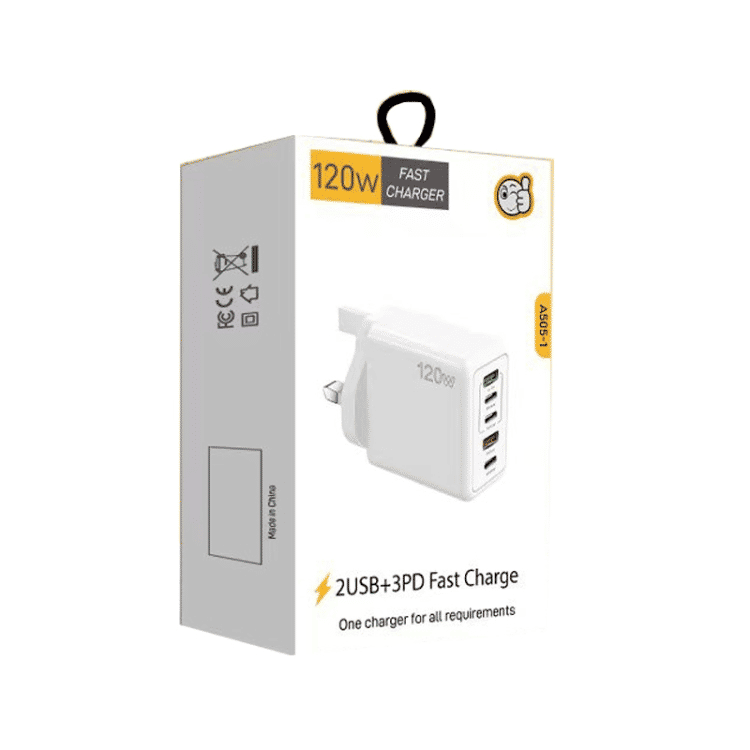 Thumbnail: 120W 3 PD Type-C Dual USB Multi Port Charger for Mobile Phones