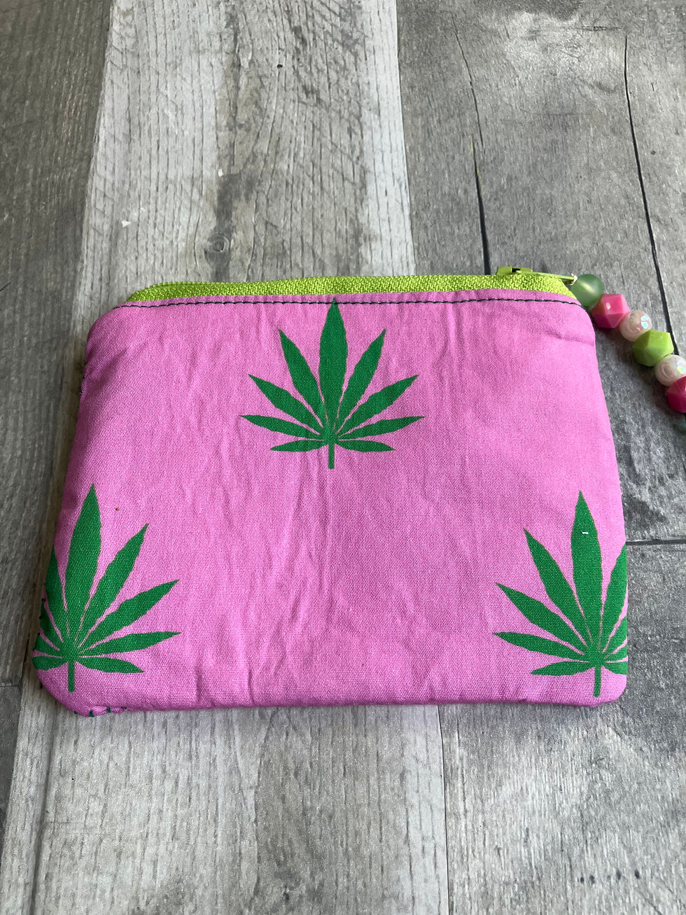 Thumbnail: Pink w/ Green Zipper Pouch