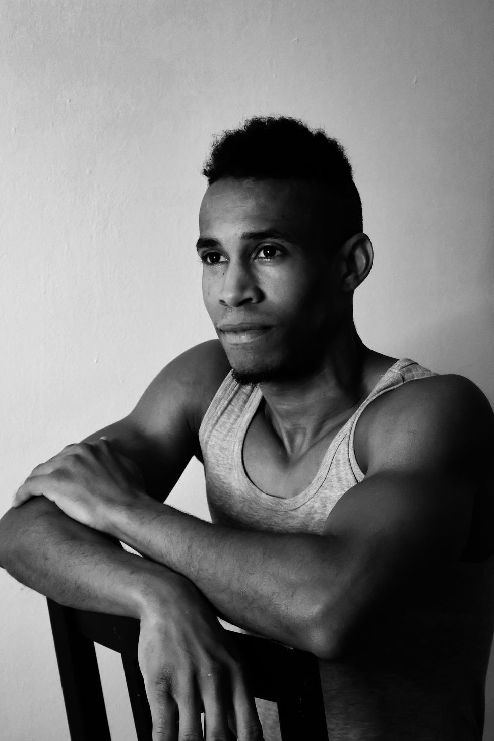 Black and white portrait of a man