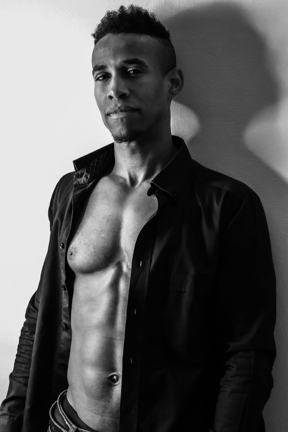 Black and white portrait of a man