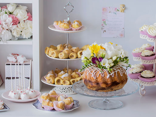 Baby shower with a lot of sweet treats