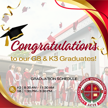 Congratulations to Our 8th-Grade and Kindergarten 3 Graduates