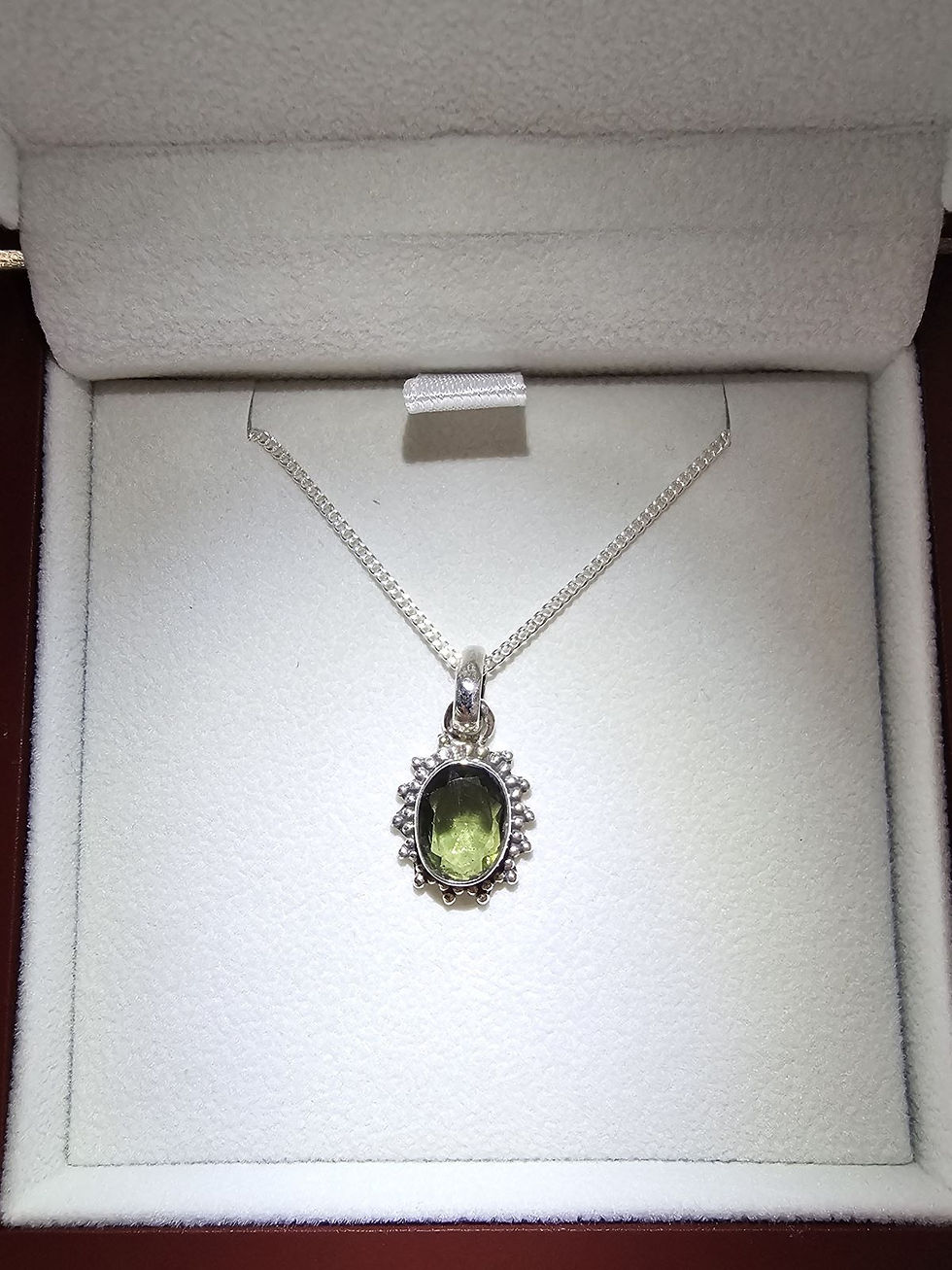 Thumbnail: Faceted Moldavite silver pendant A+++ 5.7g