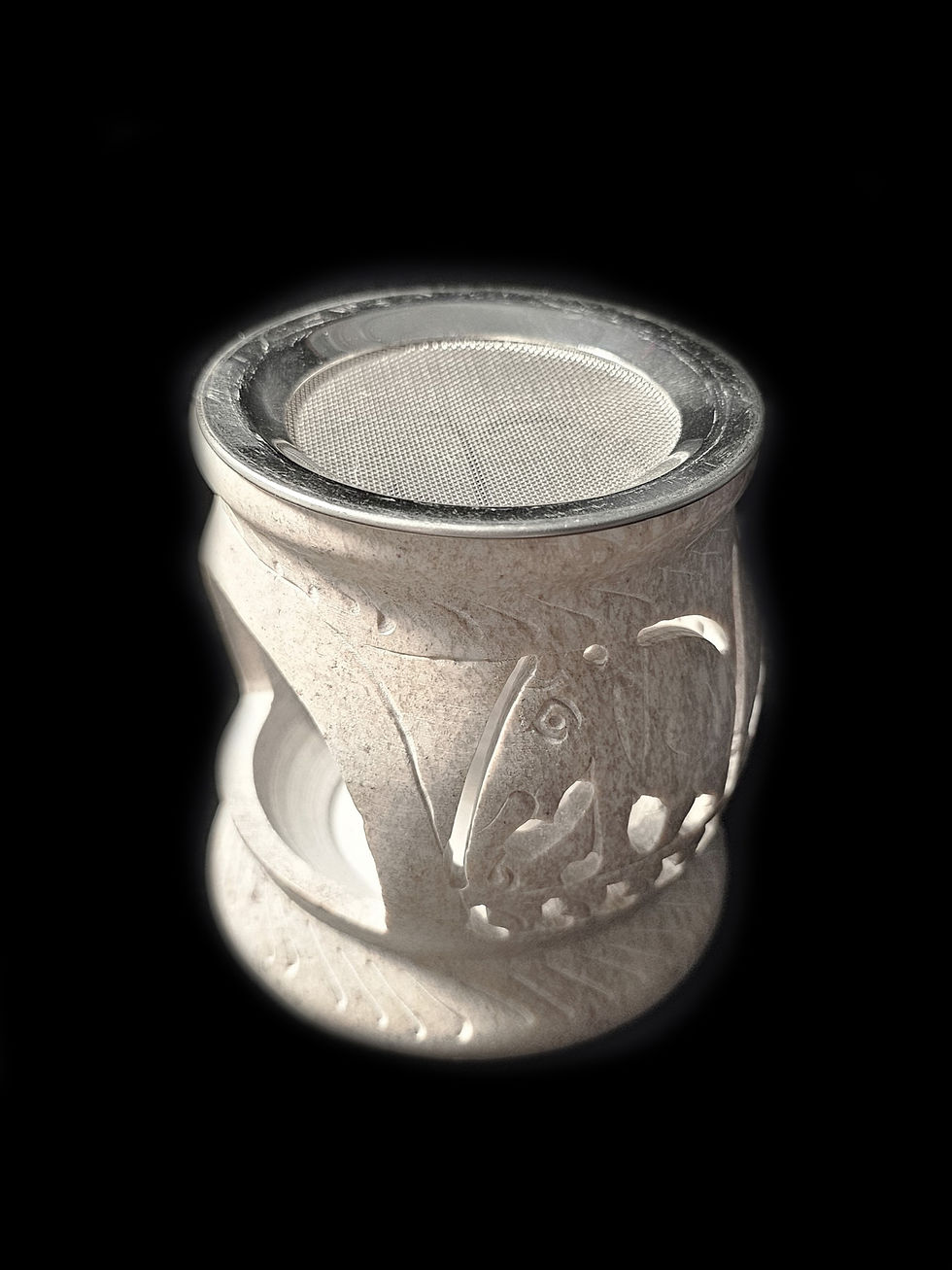 Thumbnail: Professional burner for all types of incense (Travertine stone, handmade)