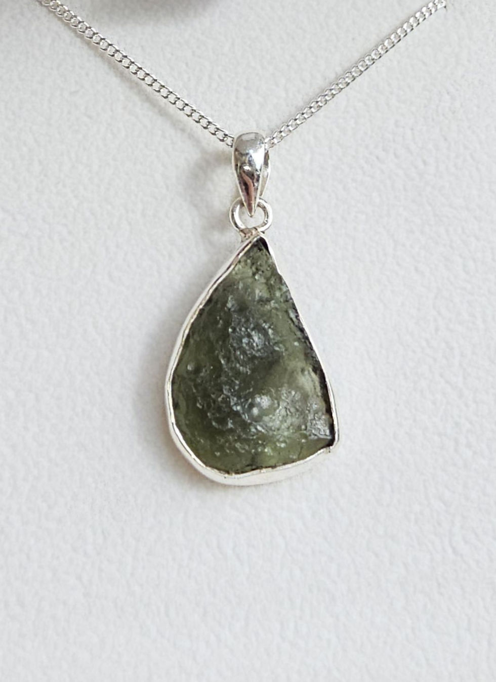 Raw Moldavite silver pendant A+++ 6.9g