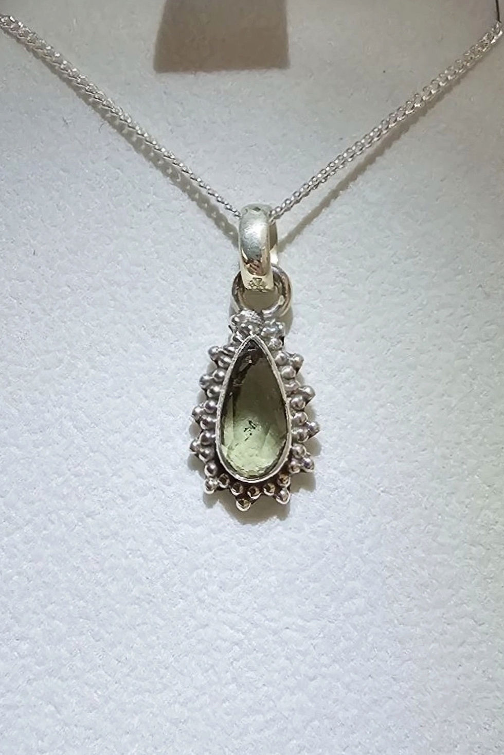 Faceted Moldavite silver pendant A++ 5.2g