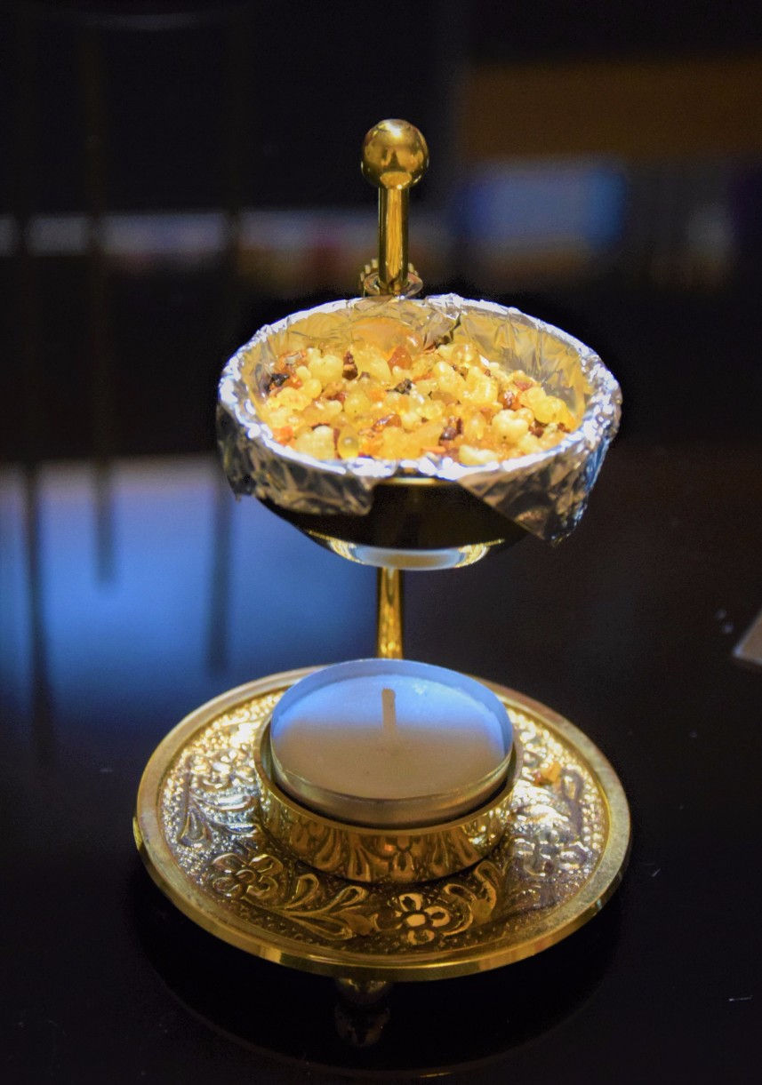 Thumbnail: Professional burner for all types of natural incenses (gold, handmade))