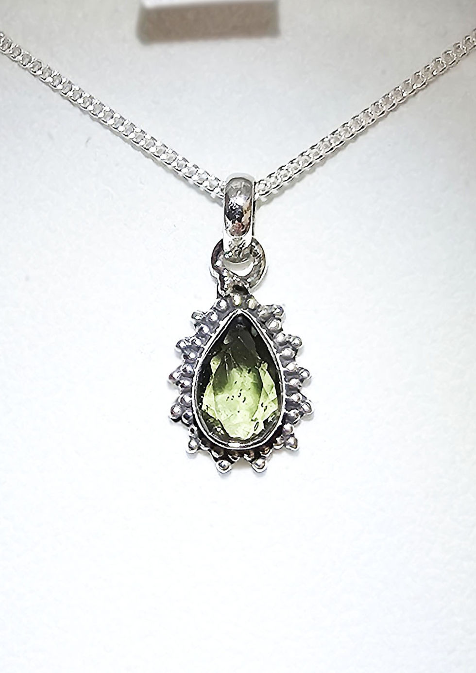 Faceted Moldavite silver pendant A+++ 5.5g