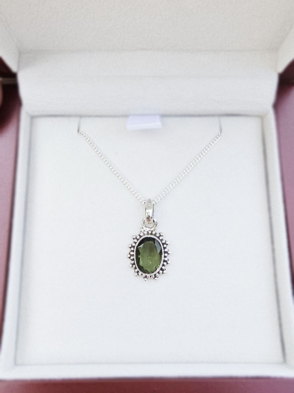 Thumbnail: Faceted Moldavite silver pendant A+++ 5.7g