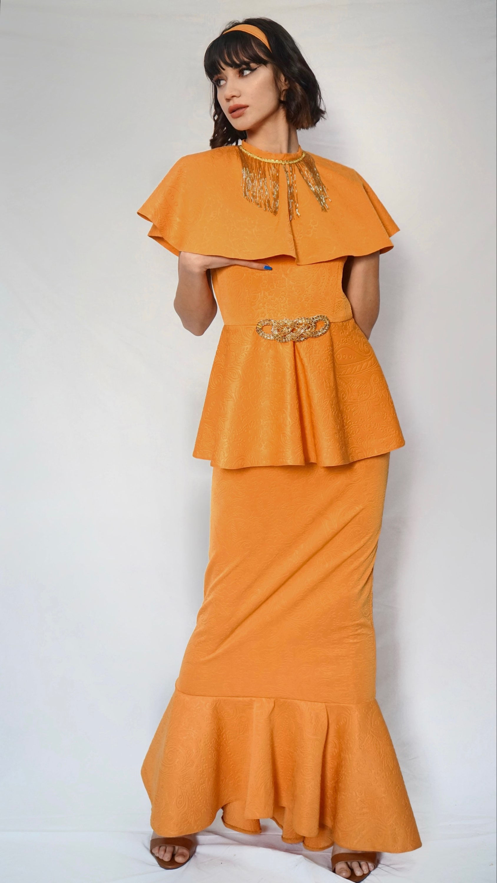 Mustard Egyptian Style Dress