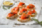 Smoked salmon crostini