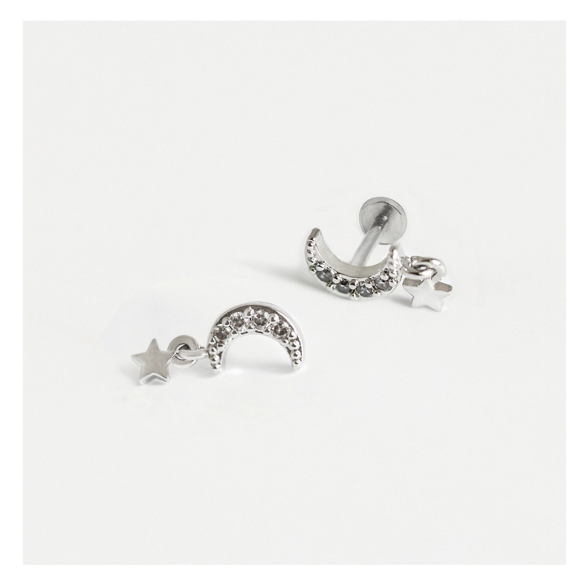 Crescent and Star Dangle Labret