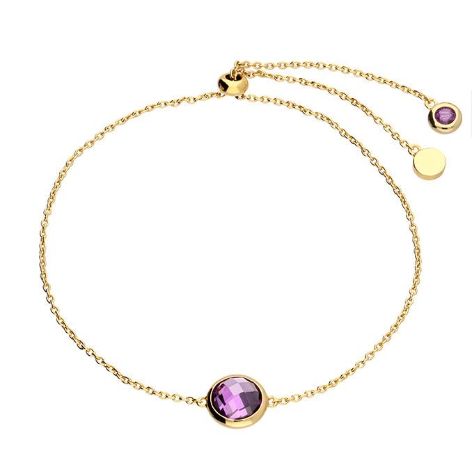 Thumbnail: Gold Birthstone Slider Bracelet