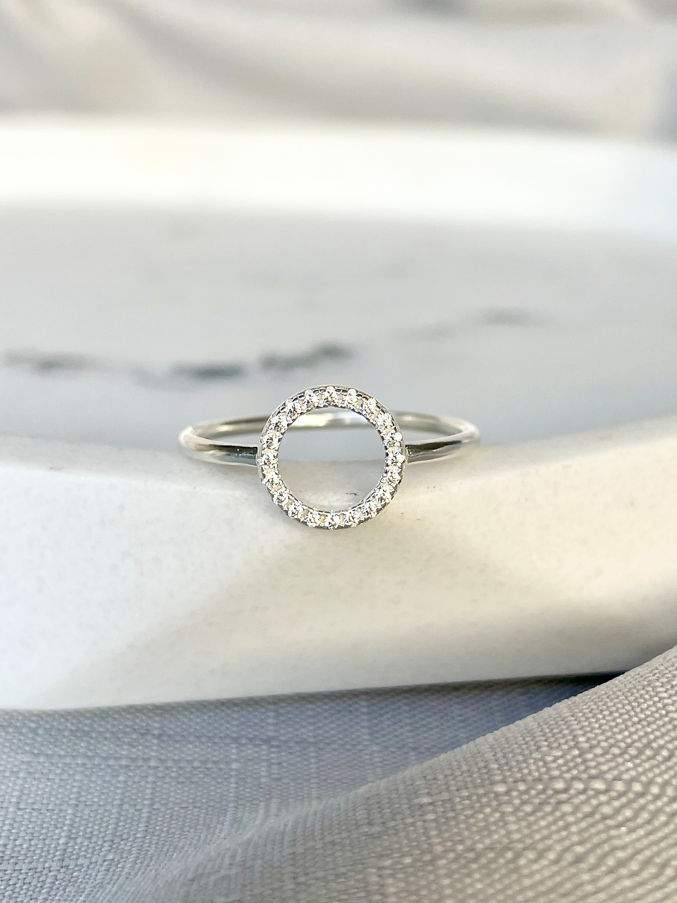 Thumbnail: Cubic Zirconia Open Circle Ring