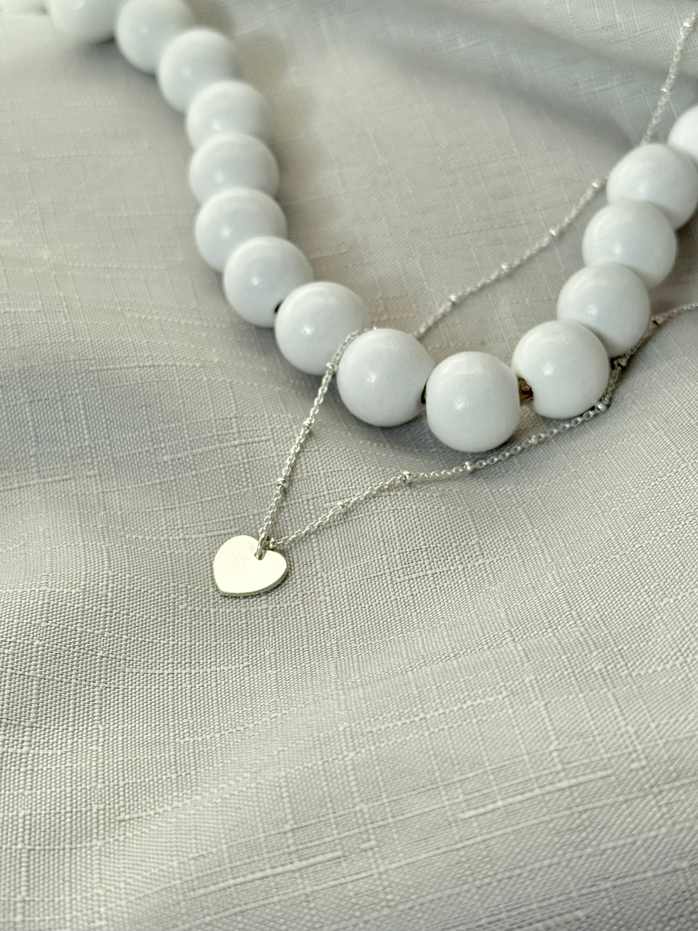 Thumbnail: Beaded Chain Heart Necklace