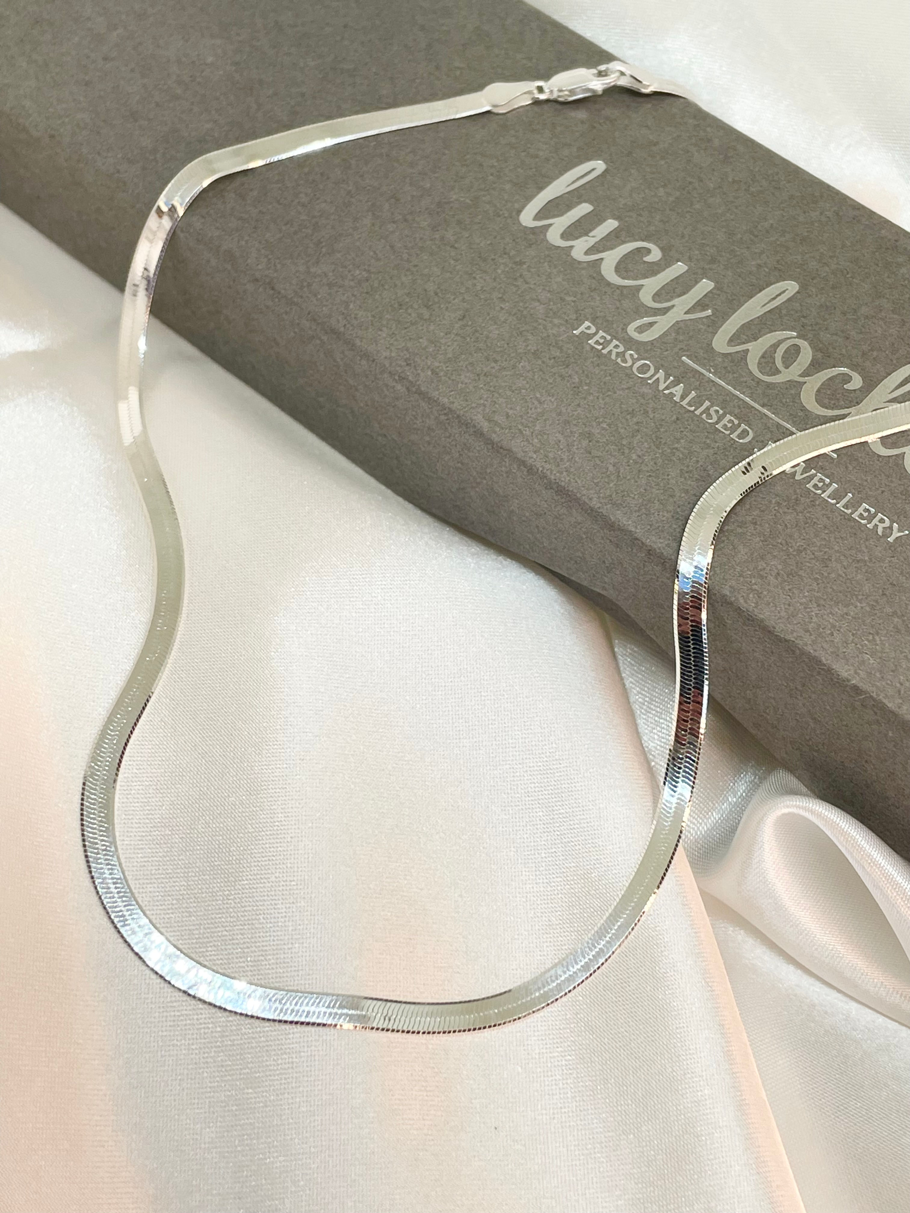 Diamond Cut Herringbone Necklace