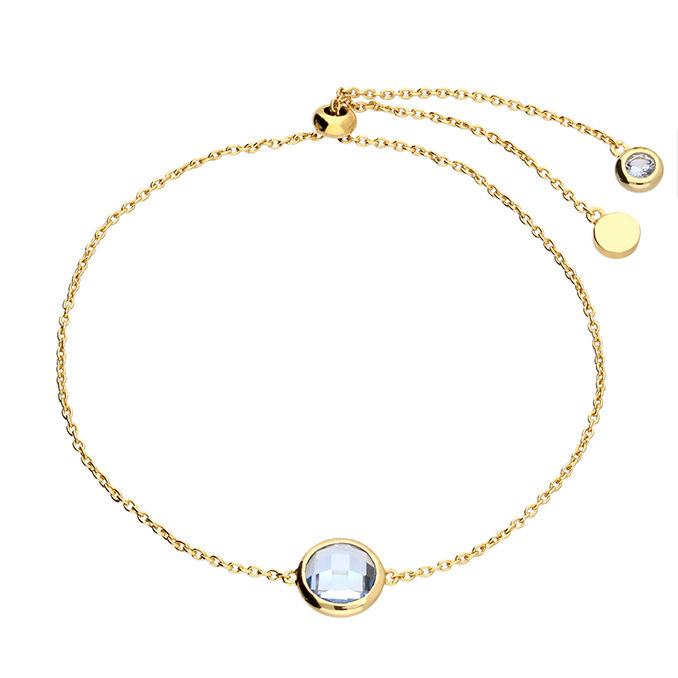 Thumbnail: Gold Birthstone Slider Bracelet