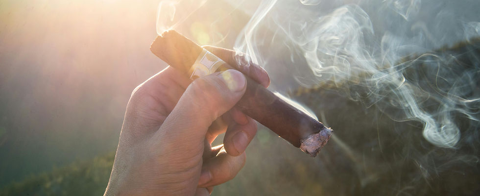 en hånd der holder en cigar i hånden