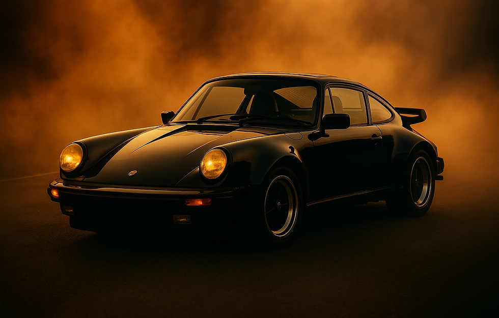 porsche 930 in sunset