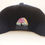 Thumbnail: Back view of black hat with floral embroidery