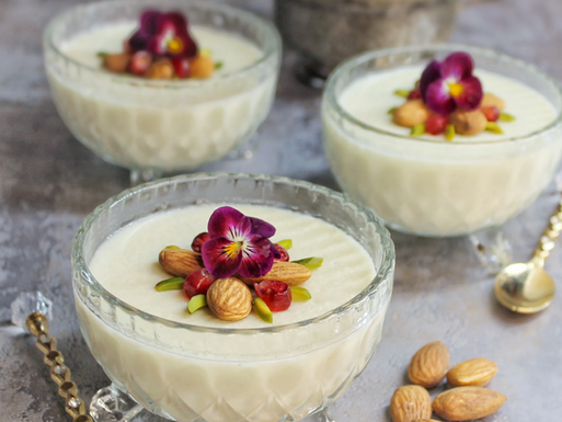 Vegan Keşkül (Turkish Almond Pudding)