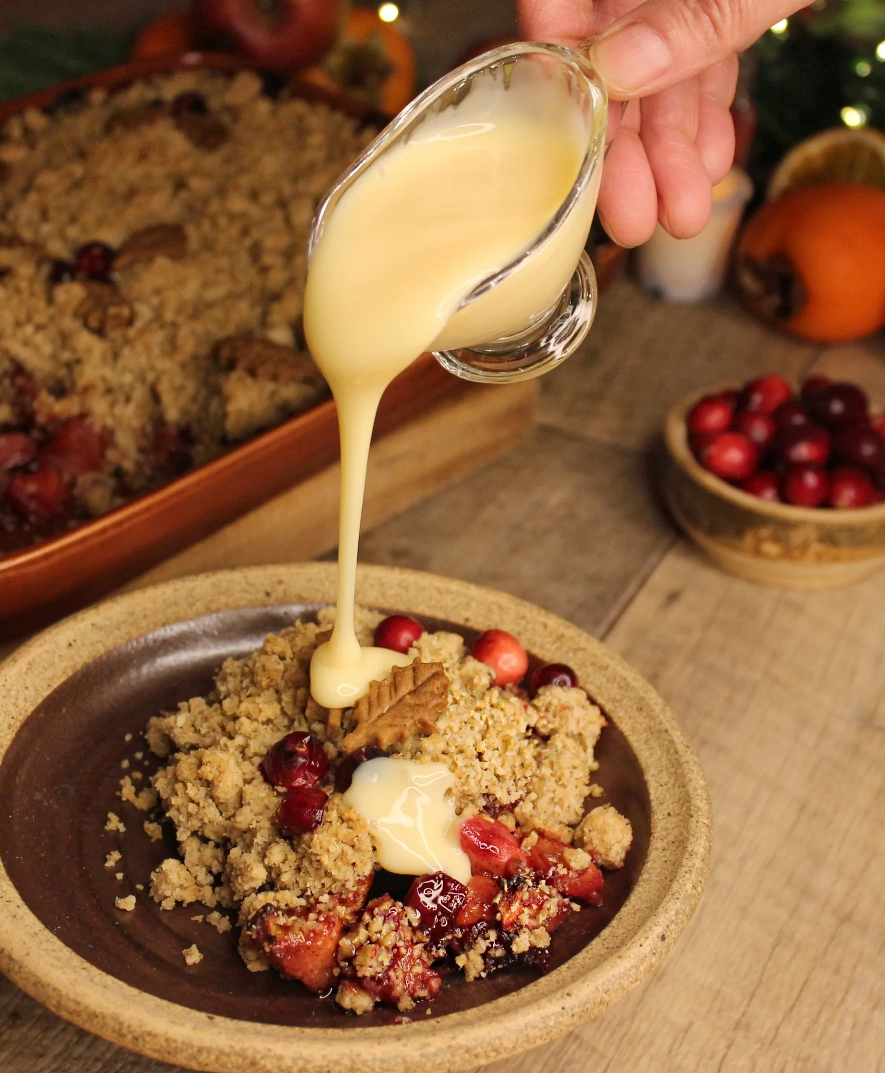 Apple, Persimmon and Cranberry Crumble