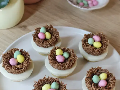 Easter Nest Cheesecakes - Vegan & No-bake
