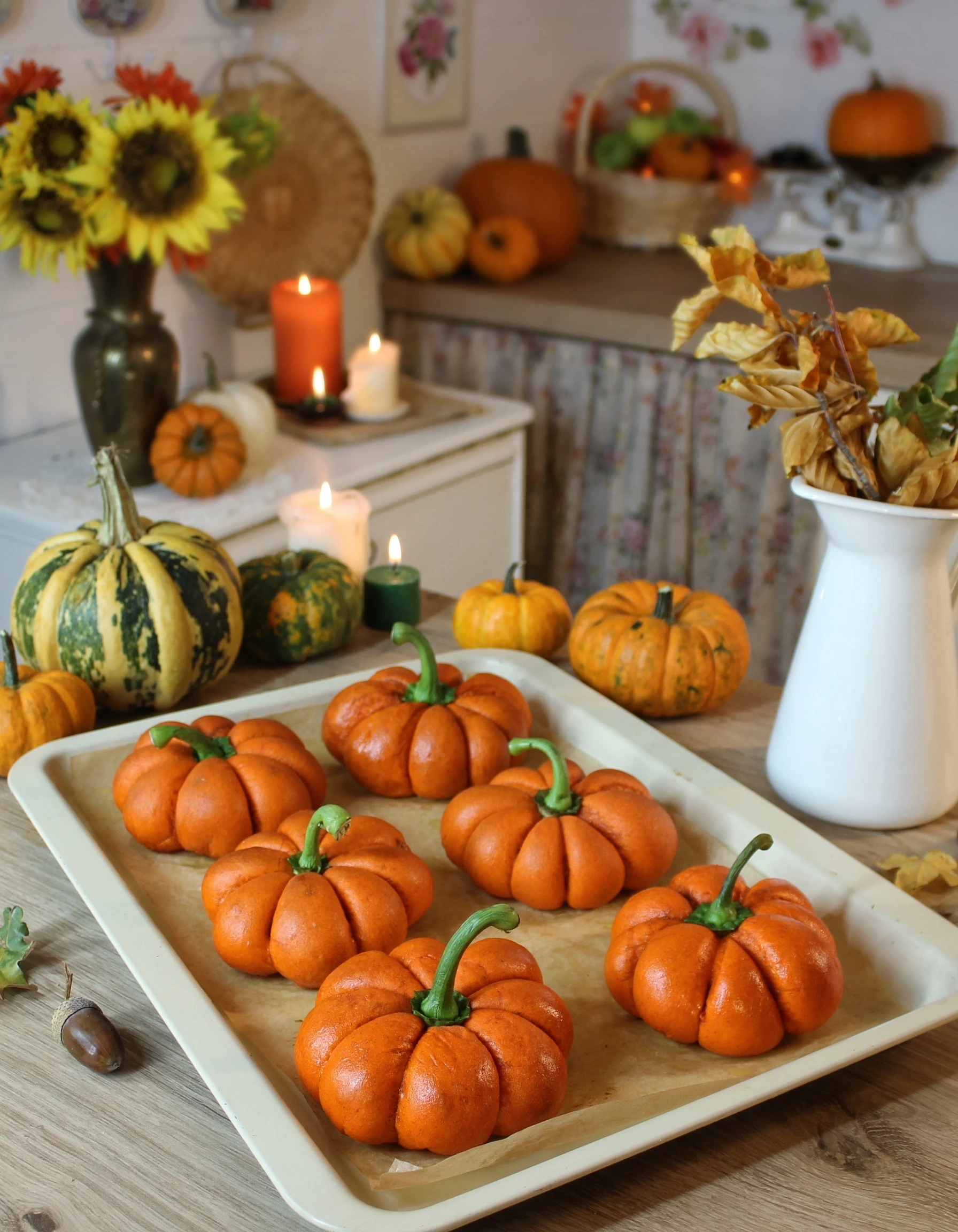 Pumpkin Cheesecake Stuffed Bread Rolls