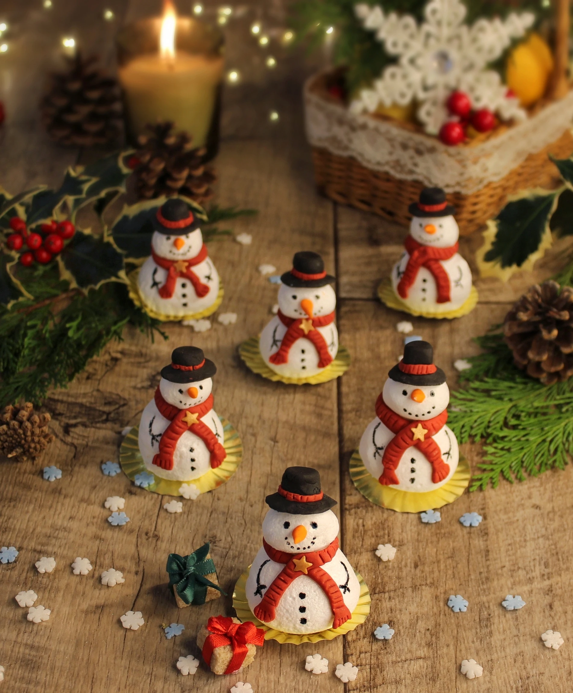 Snowman Meringue Cookies