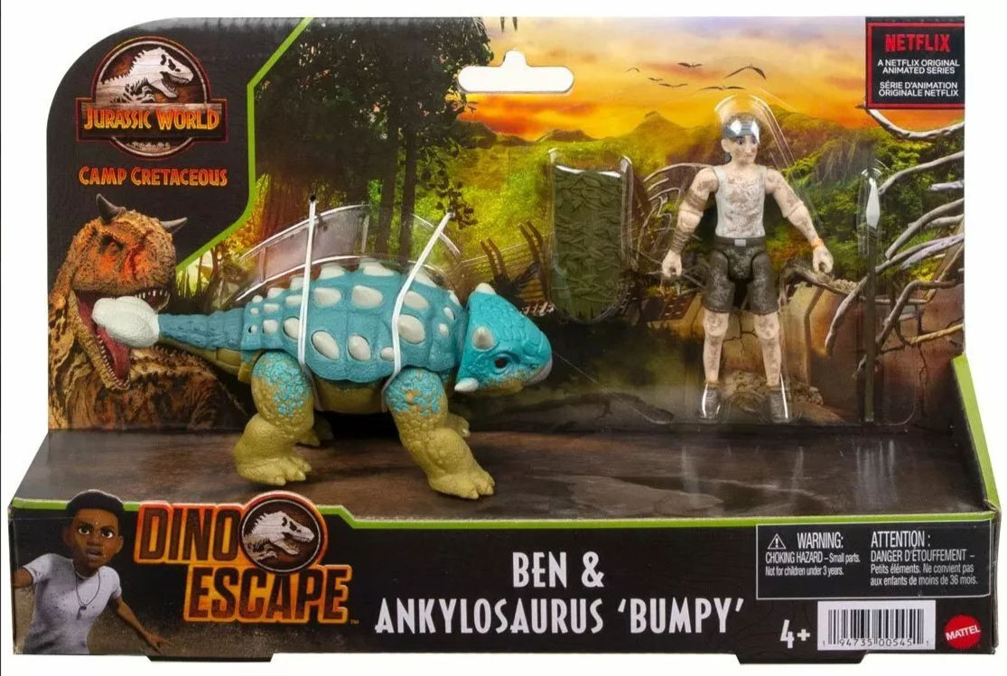 Jurassic World Dinosaurio de Juguete  Ben & Ankylosaurus Bumpy