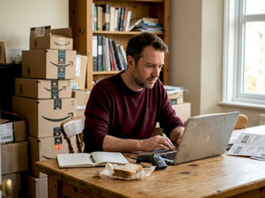 UK seller updating FBA inventory at home