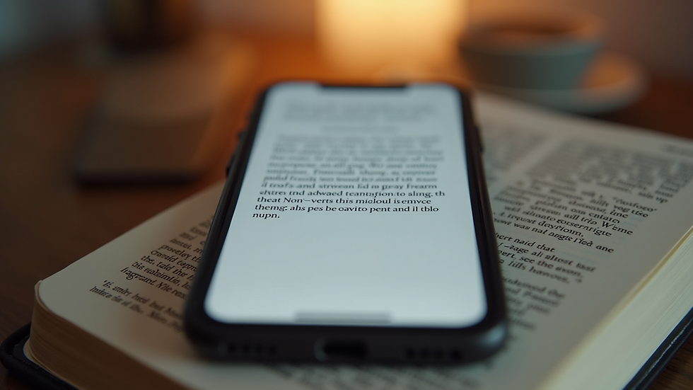 Close-up view of a smartphone displaying a daily devotional app