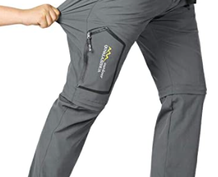 Mens Hiking Stretch Pants Convertible Quick Dry Lightweight Zip Off Outdoor Travel Safari Pants