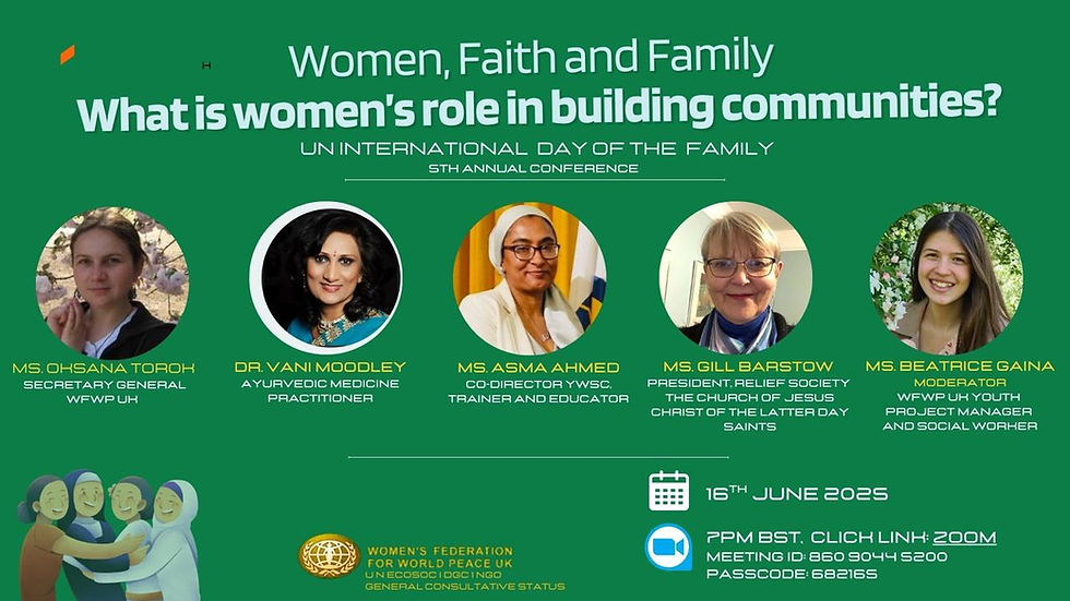 Women Faith and Family - What is the role of women in community building?