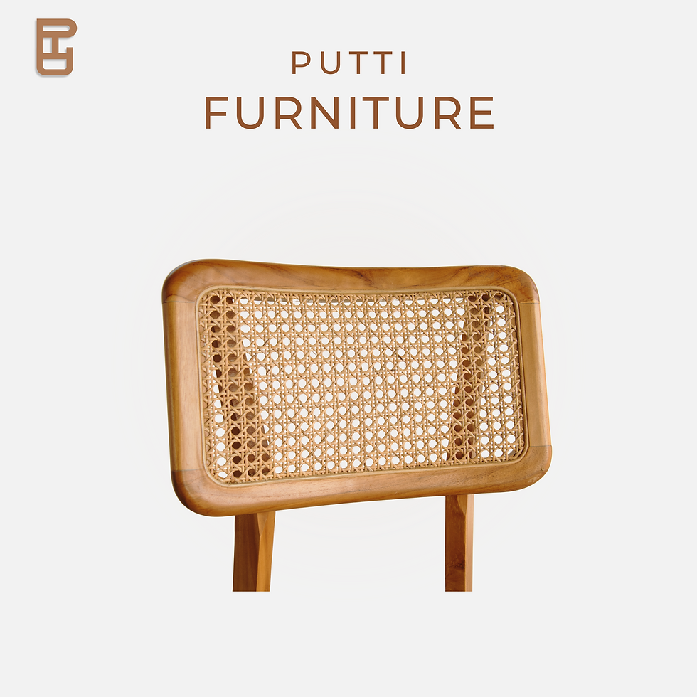 ภาพขนาดย่อ: Putti.furniture เก้าอี้ไม้สักหวายทรงแคปซูล รุ่นKE001