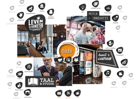 In-library communication concept including signage, program boards and service information.
