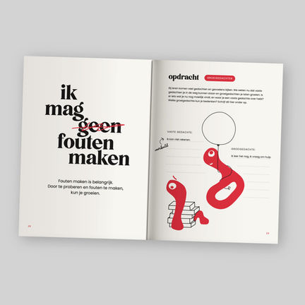 Spread with playful prompt encouraging children to embrace mistakes