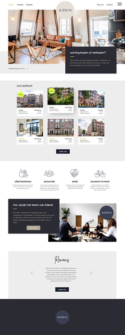 Mobile and desktop layouts of Edens real estate website