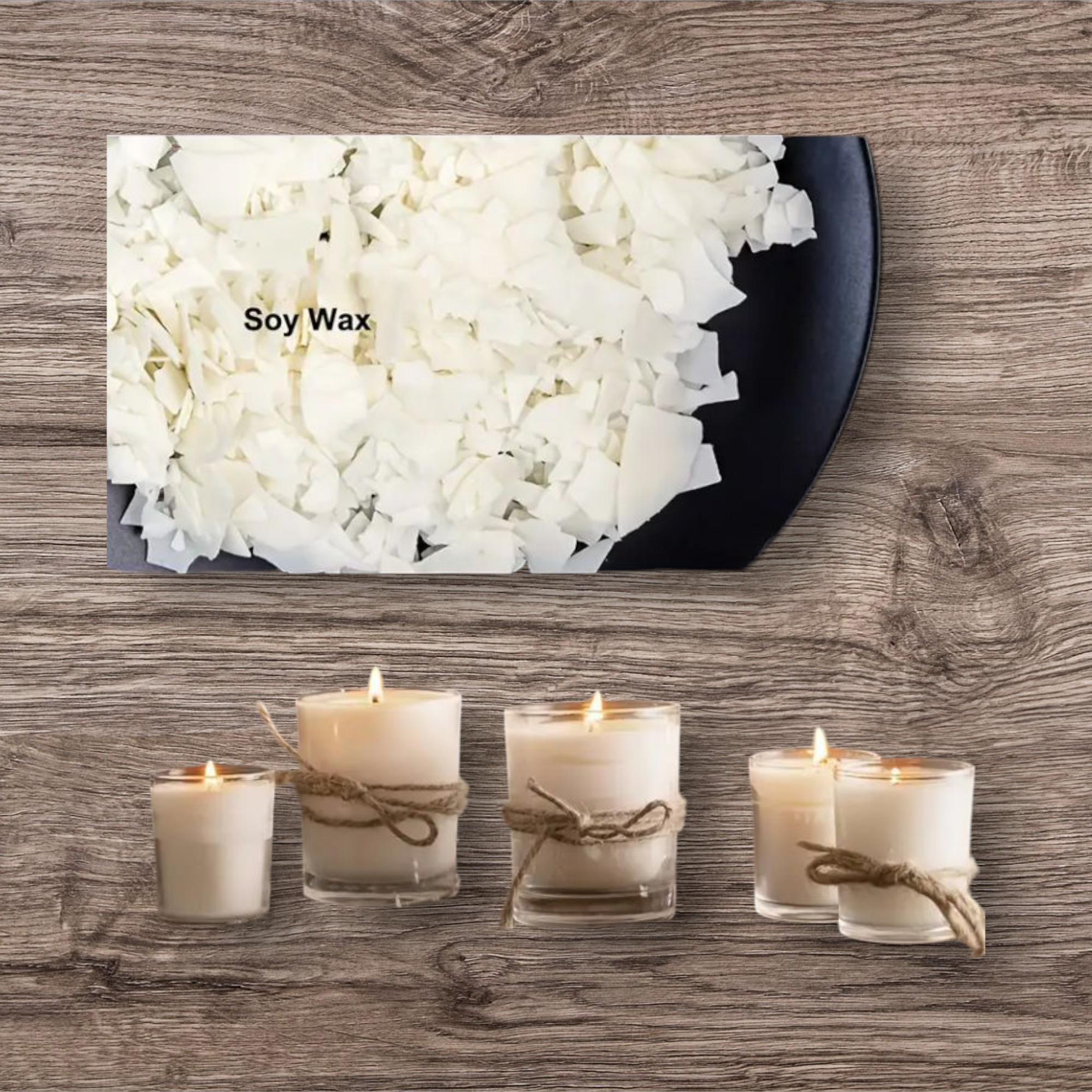 Vela Body Wash y cuatro velas pequeñas