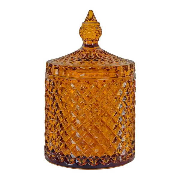 300ml - París Vaso de lujo de vidrio para velas - Ámbar Brillante
