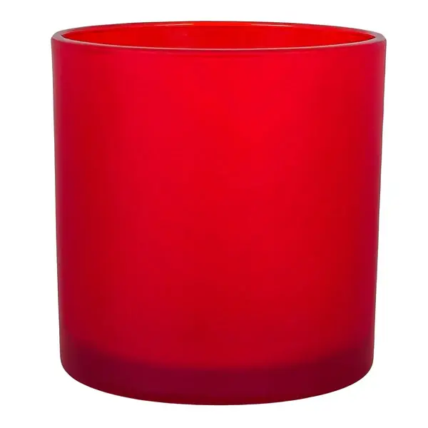 560ml - Mónaco Vaso de vidrio para velas - Rojo Tinto Satinado