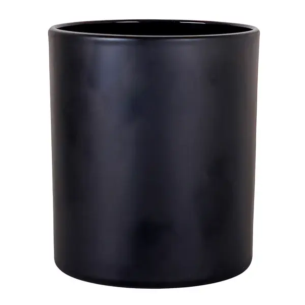 450ml - Mónaco Vaso de vidrio para velas - Negro Mate