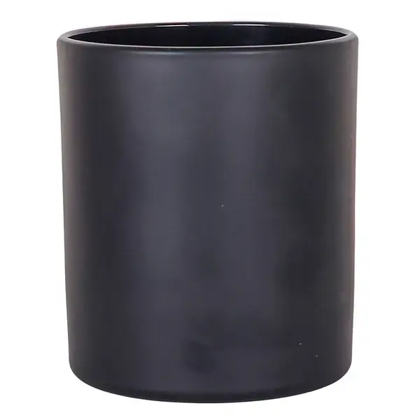 300ml - Mónaco Vaso de vidrio para velas - Negro Mate