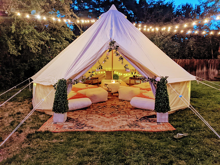 5 meter Bell Tent 5 bed set up Reno Tiny Tents