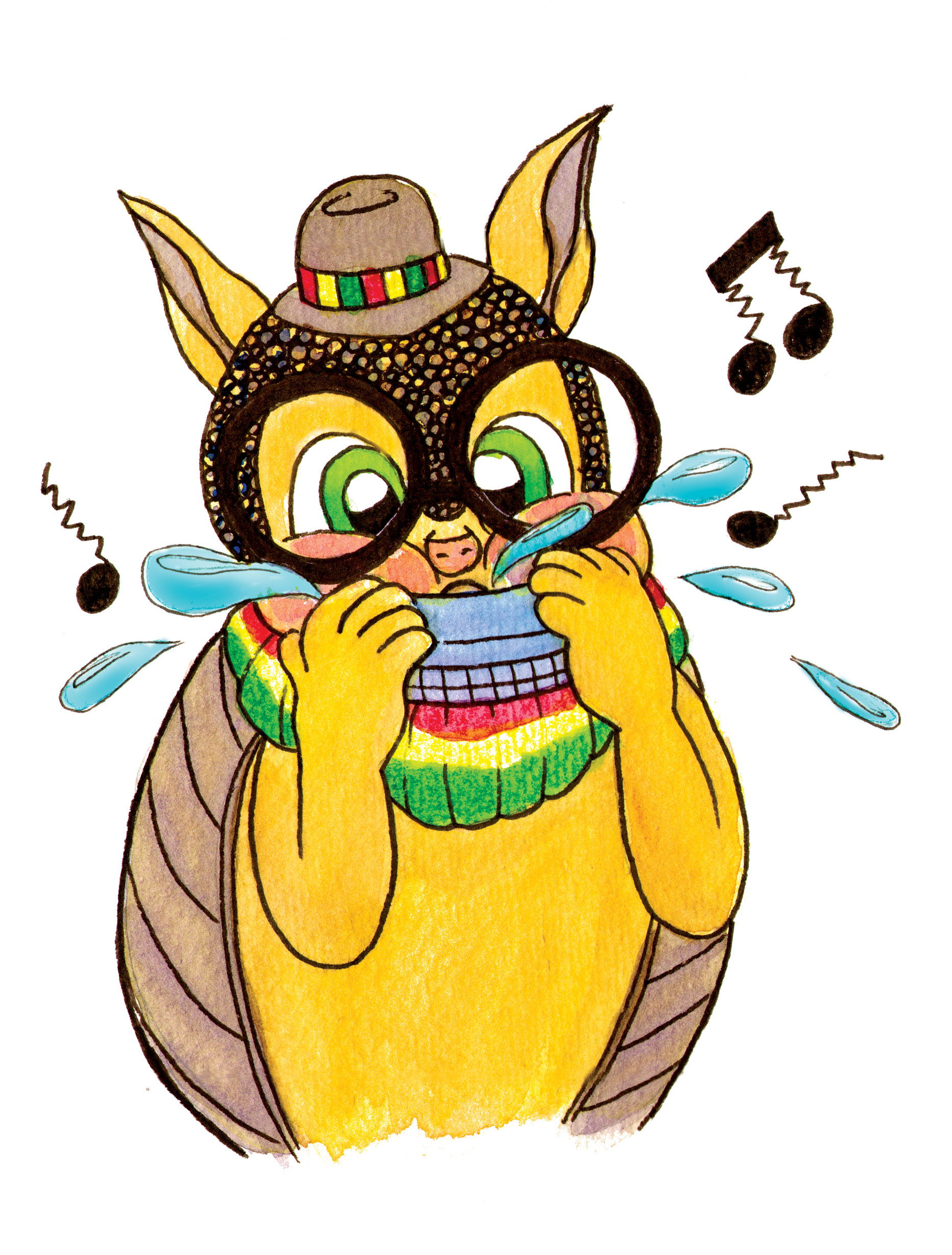 Armadillo with Harmonica